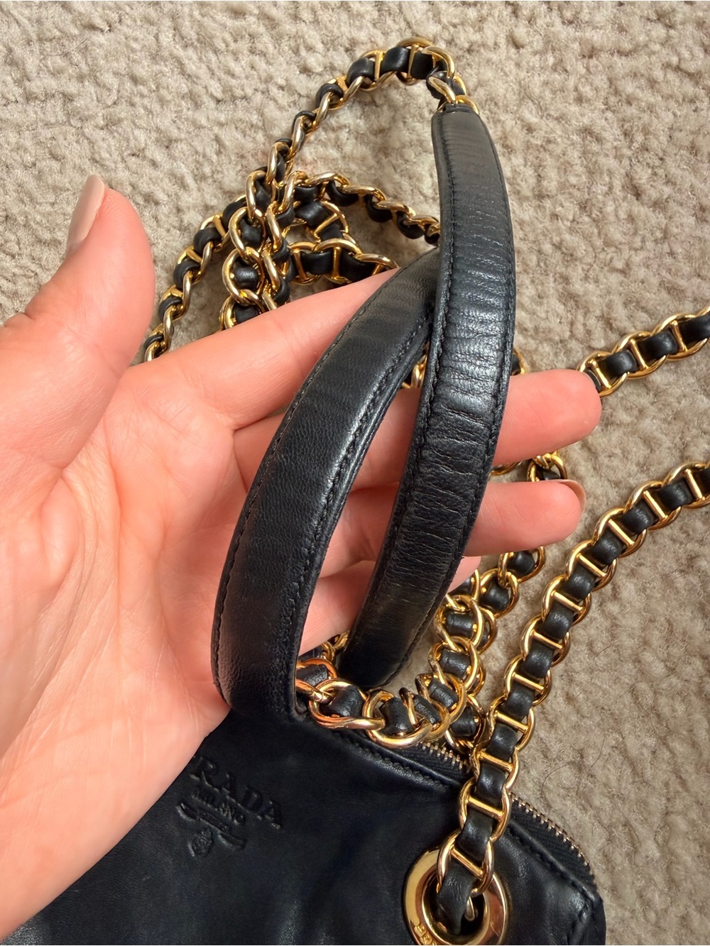 vintage Prada soft nappa leather chain shoulder bag - Picture 10 of 14